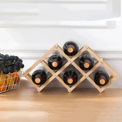 casier bouteille couleur bois 6 bouteilles