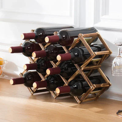 casier bouteille marron modele 10 bouteilles remplie