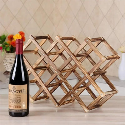 casier bouteille marron modele 10 bouteilles